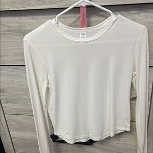 Old Navy Cream Long Sleeve Blouse